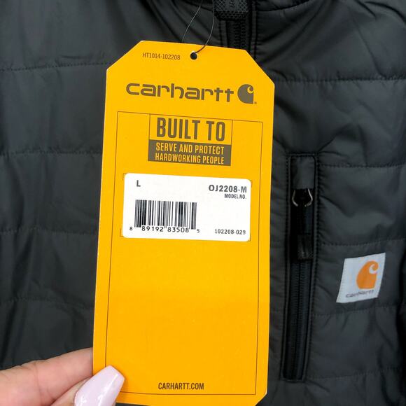 CARHARTT Rain Defender Insulated Jacket Large Grey Relaxed Fit Lightweight NWT - Picture 9 of 11